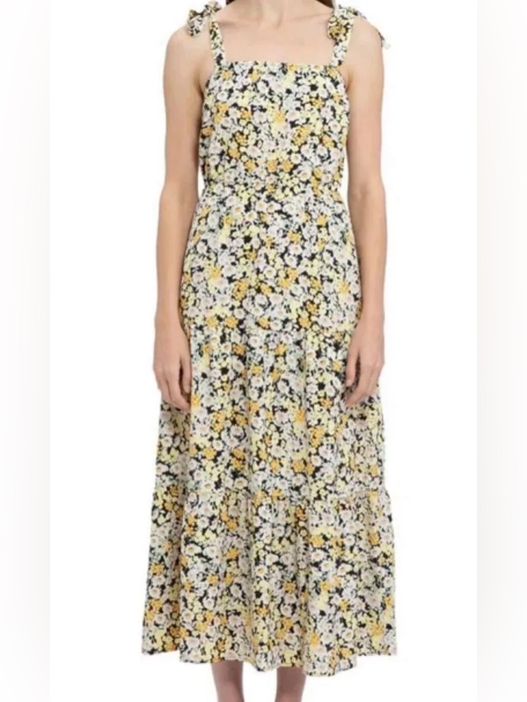 Sanctuary Yellow And White Floral Midi Dress